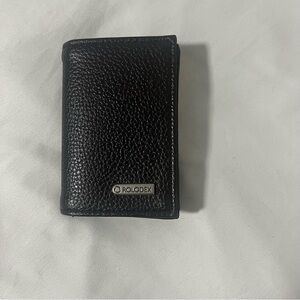 Chocolate Brown Pebbled Leather Key & Card Holder Everyday Convenient EUC Unisex